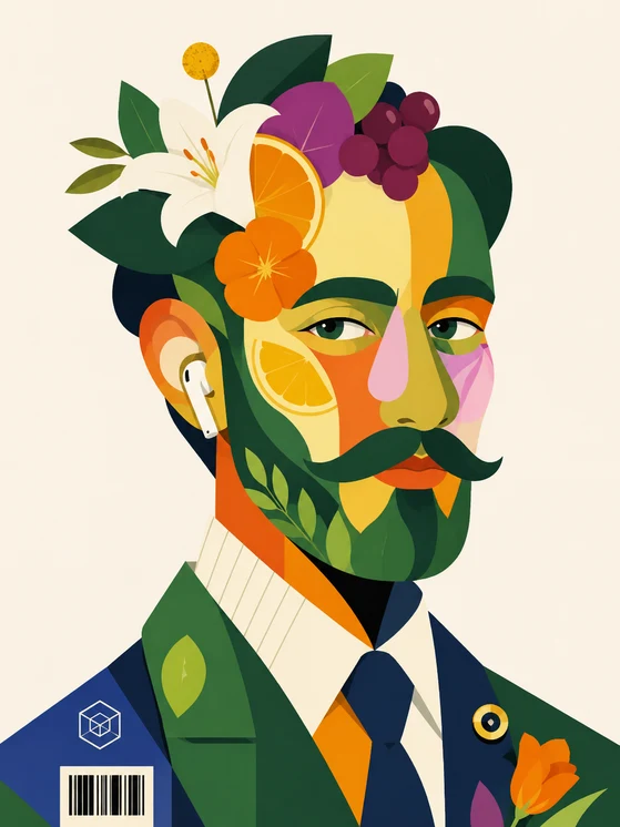 Retrato ilustrado de Jorge Roman